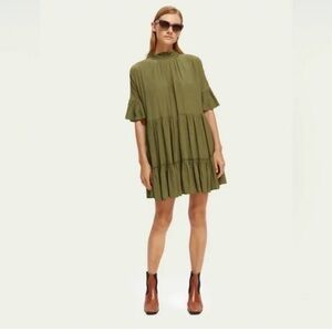 NWT‎ Scotch & Soda amsterdam ruffle-sleeved tiered mini dress